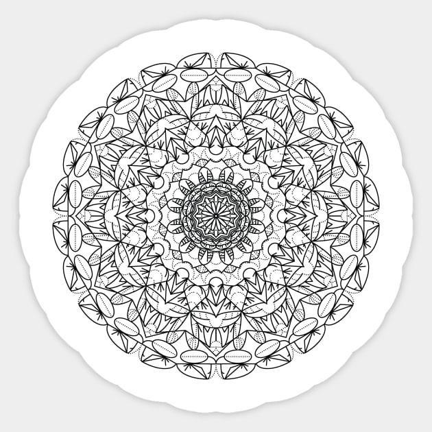 Mandala Flower Spiritual Retro Design Distressed TShirt Sticker by bbreidenbach